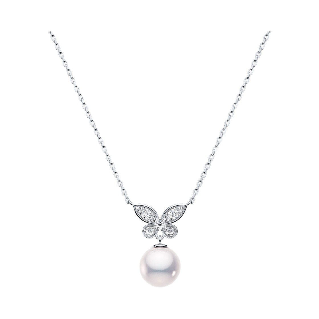 미꼬 모르포 파베 S 아코야 펄 다이아몬드 네크리스 화이트 골드(Miko Morpho Pave S Akoya Pearl Diamond Necklace White Gold)