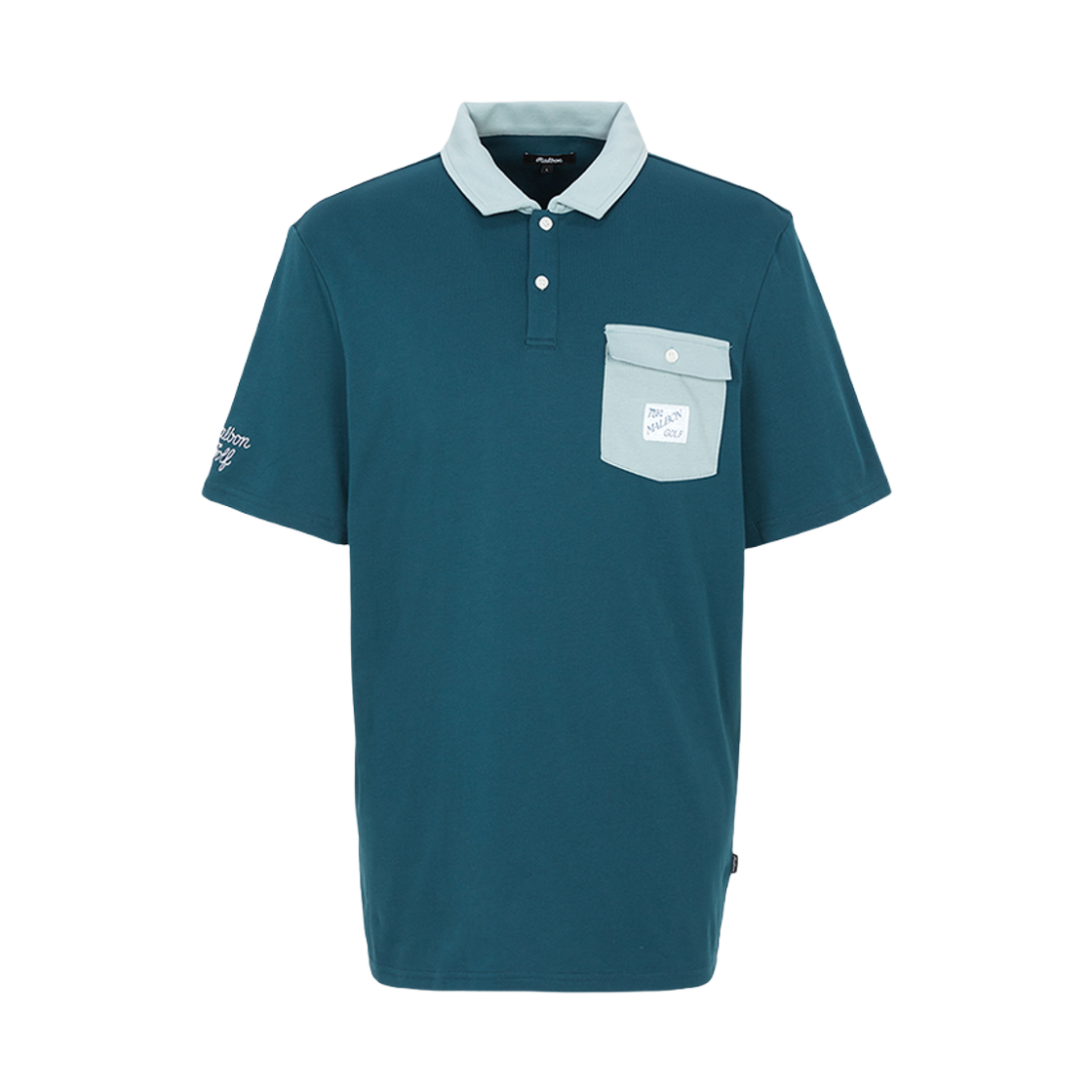 M9166OCN Malbon Golf Golf Wear Collar Short Sleeve T-Shirt Blue