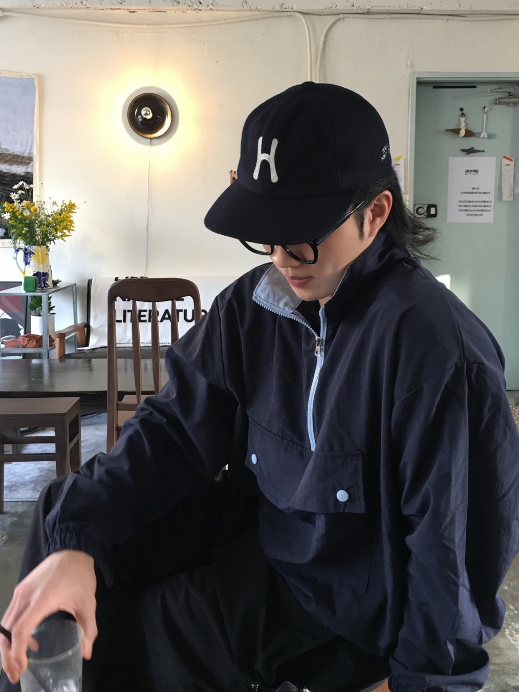 Kapital Denim Repair Track Cap Gray Black, Supreme Multi S Logo New Era Black - 25SS 착용 스타일 - 5