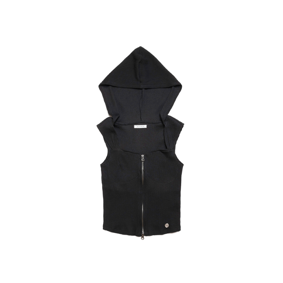 돈애스크마이플랜 루나 크롭 후드 2웨이 슬리브리스 집업 블랙(Don't Ask My Plan Luna Hooded Crop 2way Zip Up Sleeveless - Black) - 1