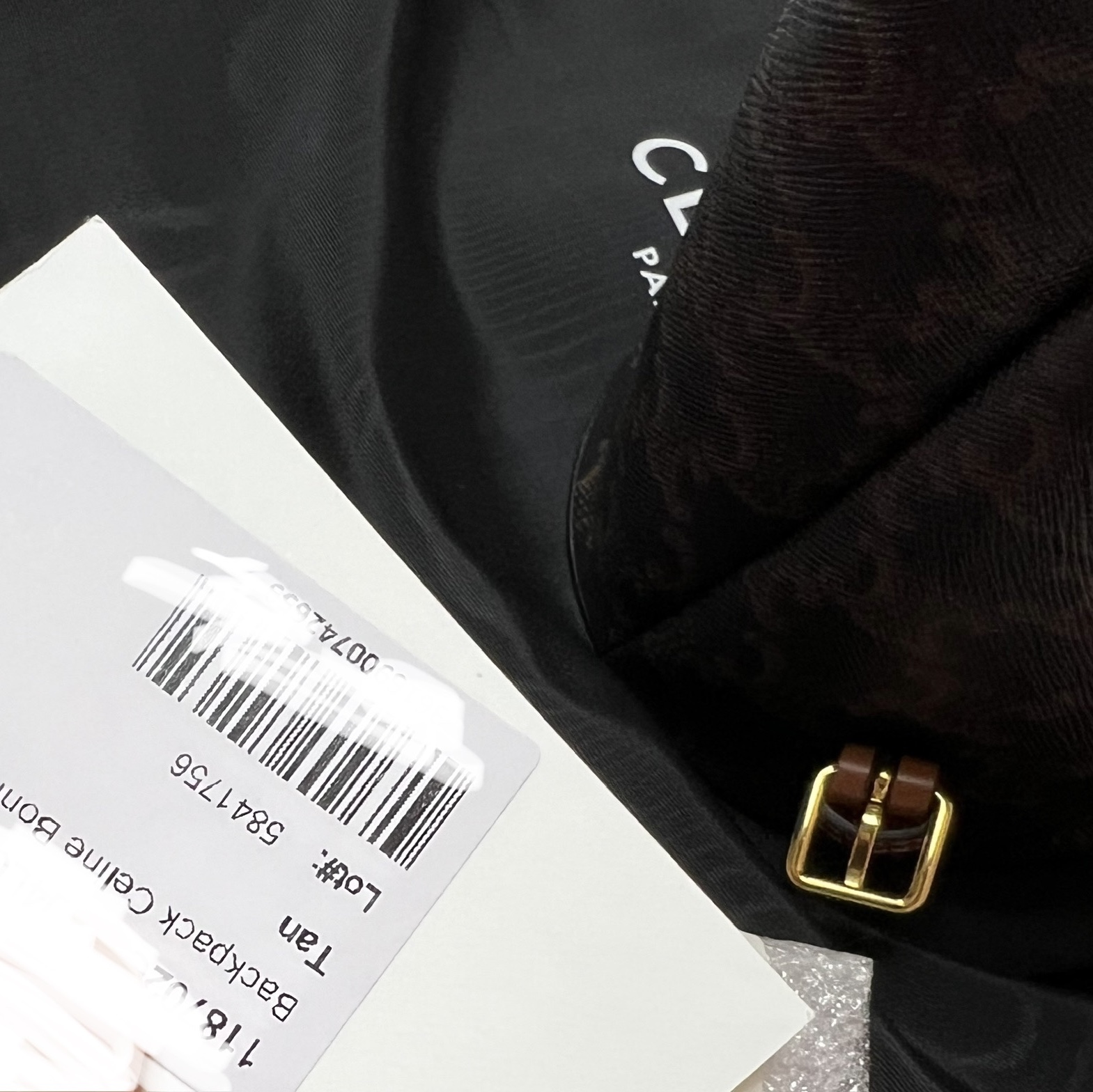 Celine Backpack Bonnie in Triomphe Canvas and Calfskin Tan 착용 스타일