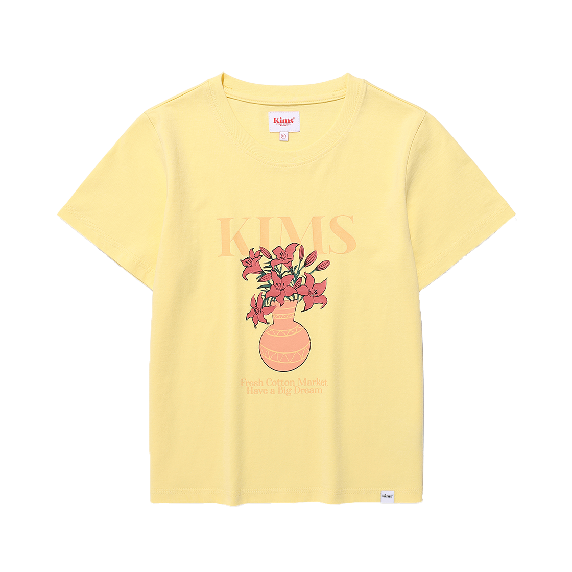 KIB5MFT521AYE Kims Fresh Cotton Market Vase Cartoon Tee Yellow