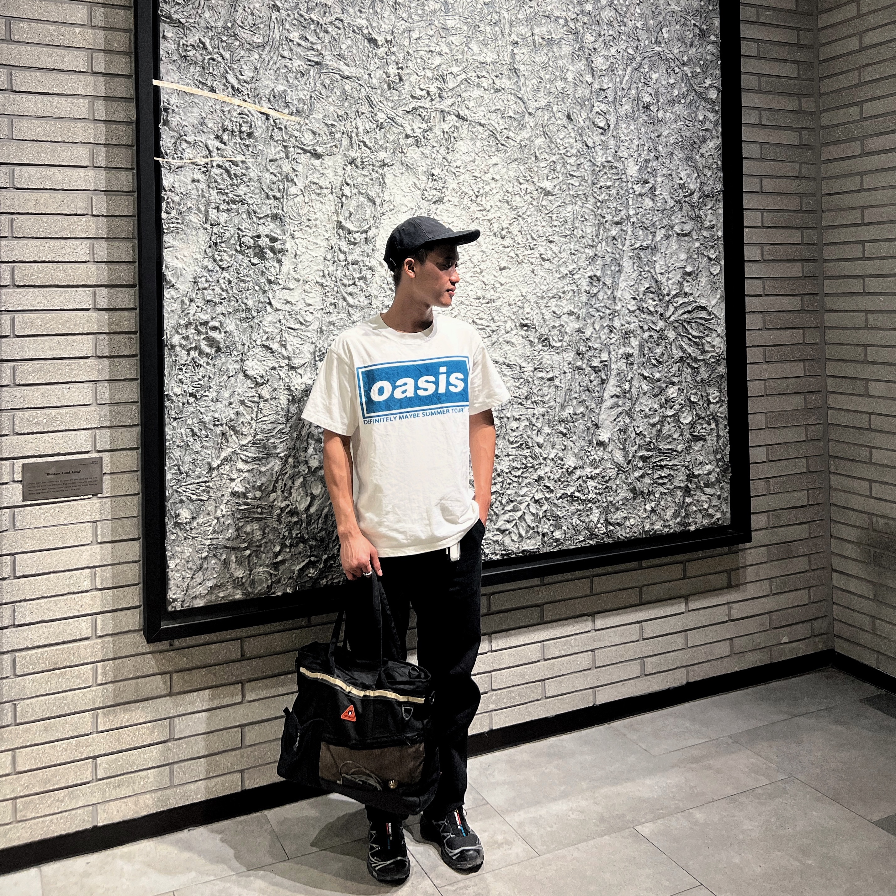 Salomon XT-6 GTX Black Silver, Carhartt WIP Icon Cap Black 착용 스타일 - 2