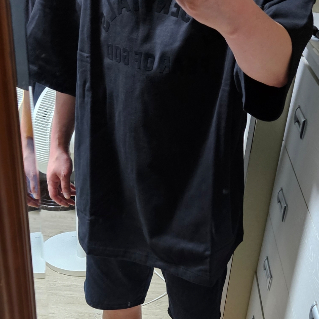 Essentials Heavy Jersey Crewneck T-Shirt Jet Black - 24SS 착용 스타일