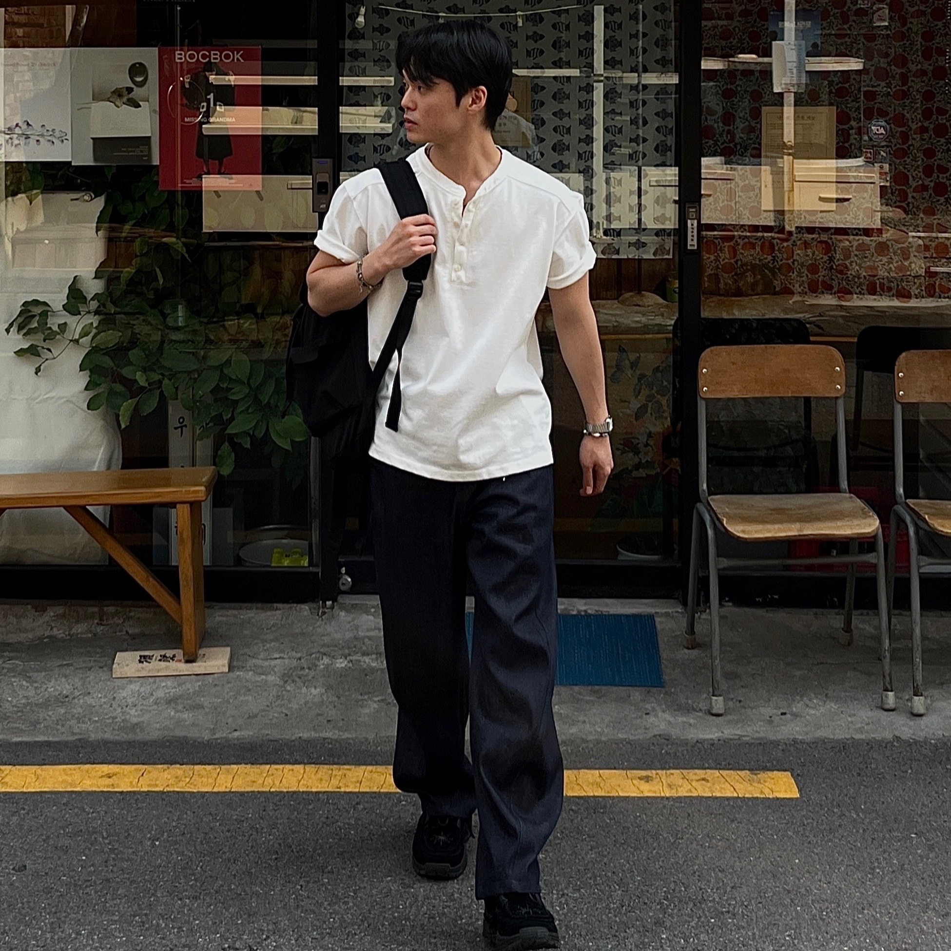 [KREAM 단독] Millo Archive X Negative Three Crescendo Desert Boots Black 착용 스타일