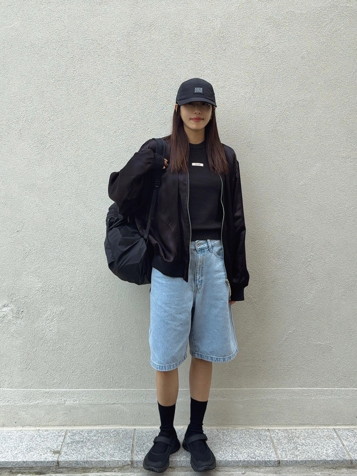 Supreme x Marithe Francois Girbaud Sport Camp Cap Black - 25SS, CDG '84-85 Staff Blouson Black 착용 스타일 - 1