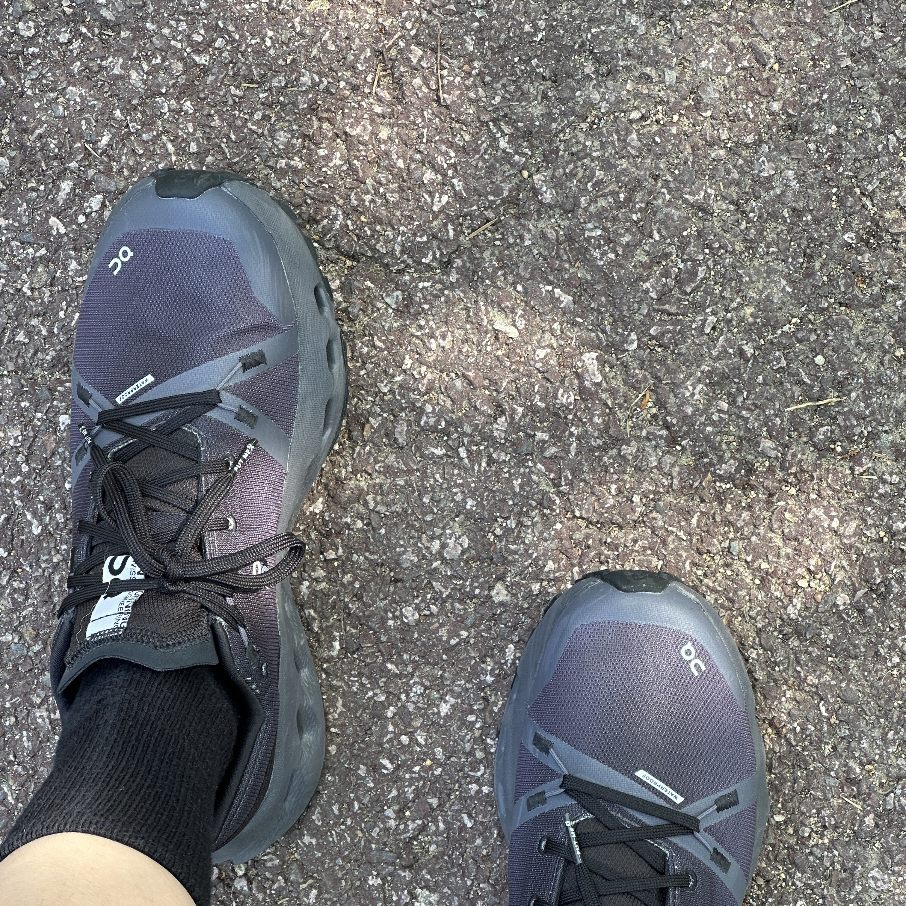 (W) On Running Cloudsurfer Trail Waterproof Black Eclipse 착용 스타일
