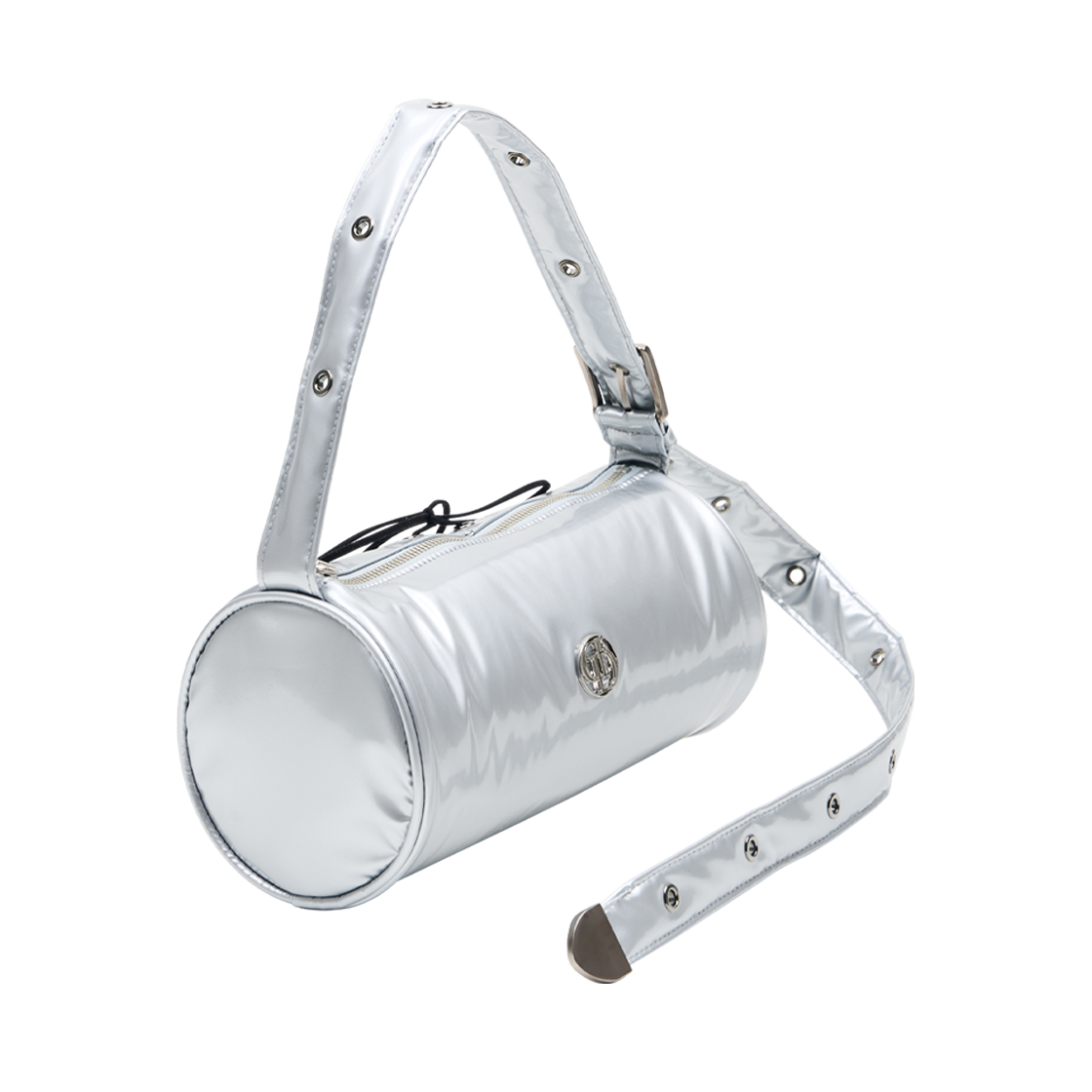 돈애스크마이플랜 배럴 백 - 글로시 실버(Don't Ask My Plan 2way Belted Strap Barrel Bag Small Glossy - Silver) - 3