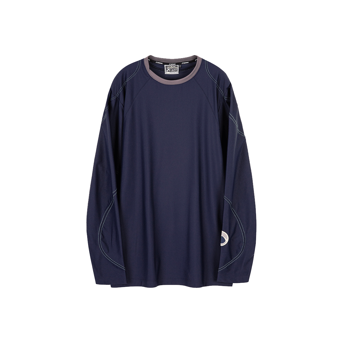 11UST108M6 SOHC Waffle Texture Running L/SL_11UST108 D/Navy