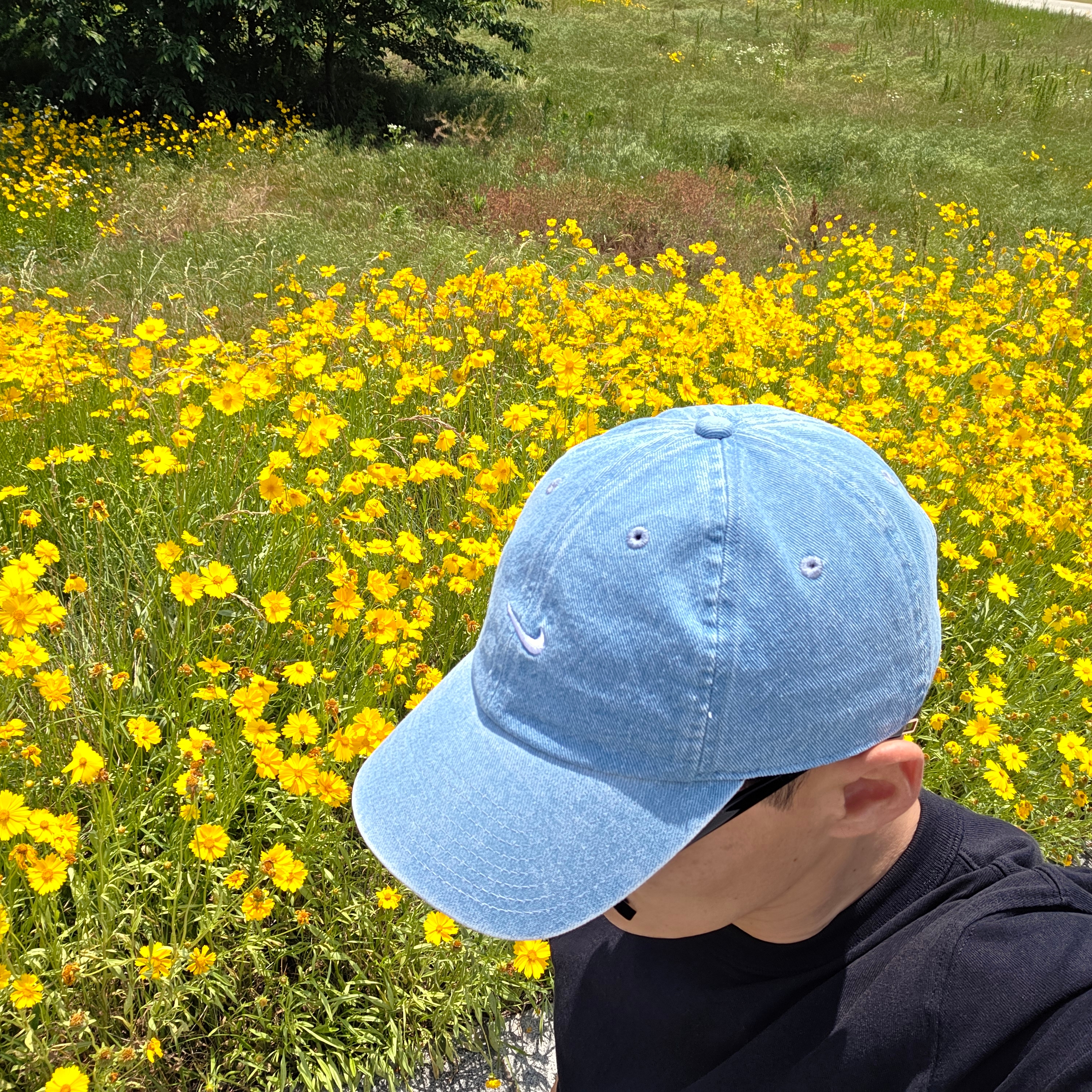 Nike Club Unstructured Denim Cap Aegean Storm Thunder Blue 착용 스타일