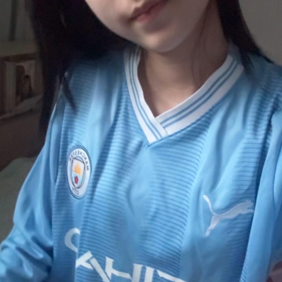 Puma Manchester City 2023/24 Home LS Jersey Team Light Blue (Non Marking Ver.) 착용 스타일 - 2