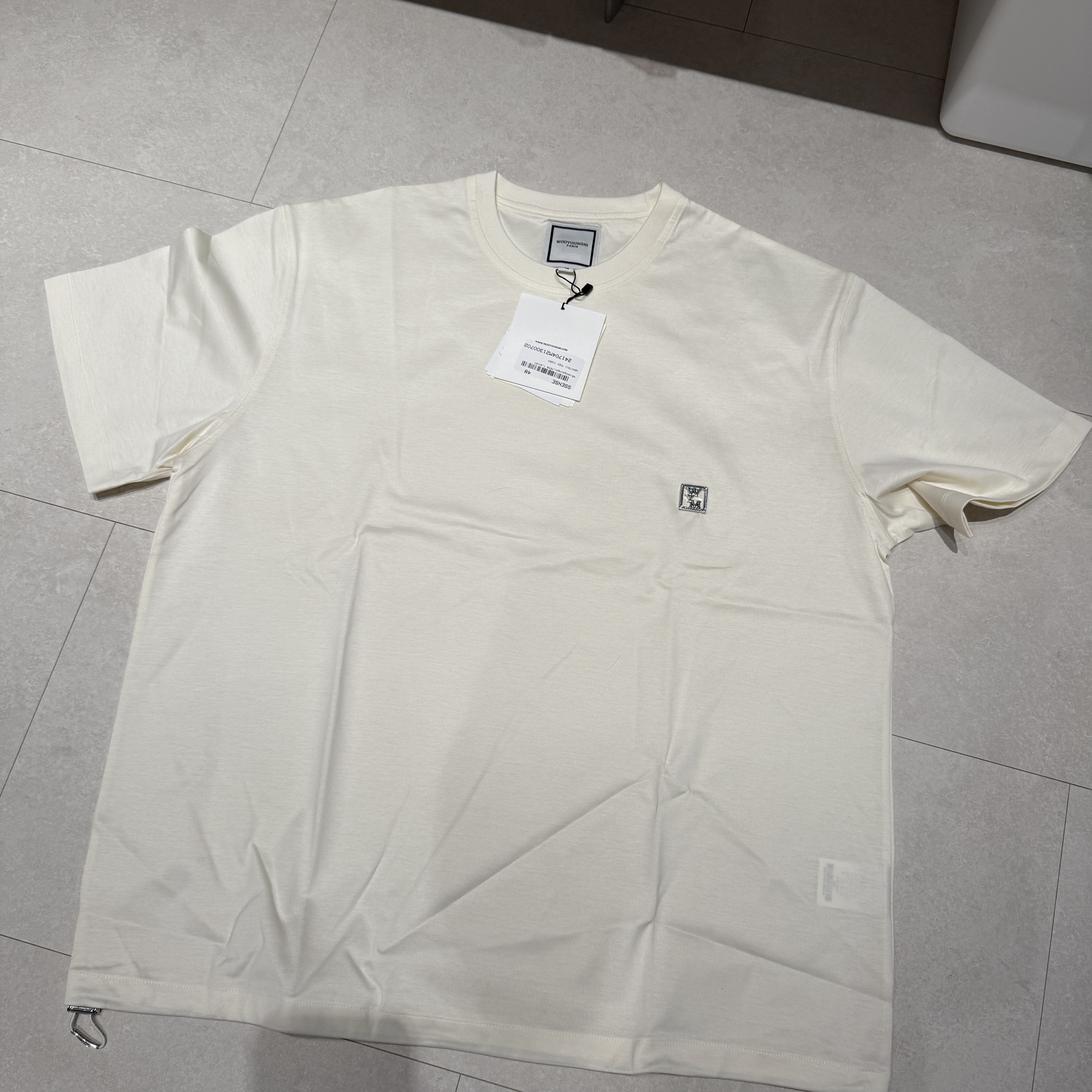 Wooyoungmi String T-Shirt Ivory - 24SS 착용 스타일 - 1