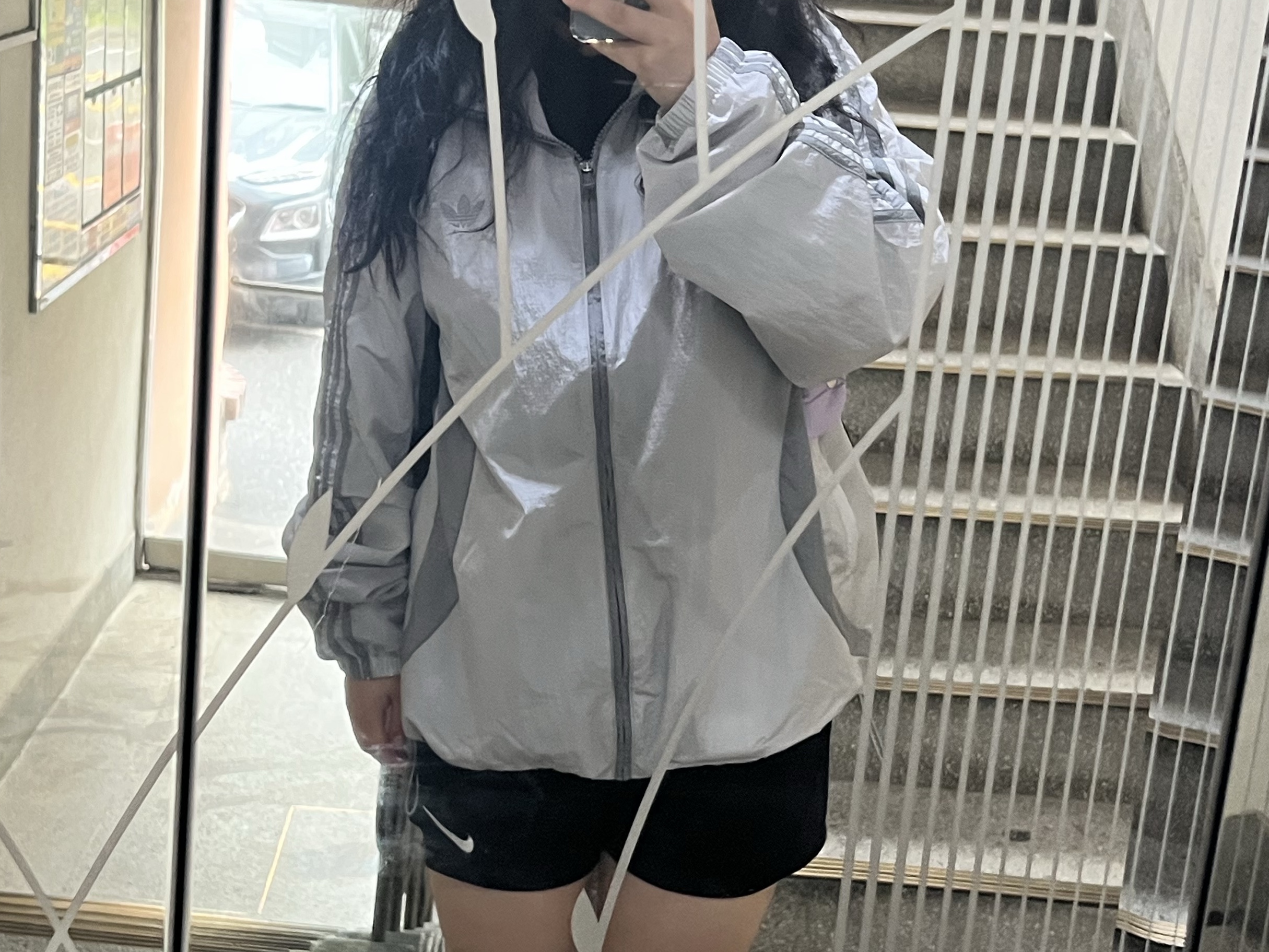 Adidas Adicolor 2000s Woven Track Top Grey Two Grey Three - KR Sizing 착용 스타일