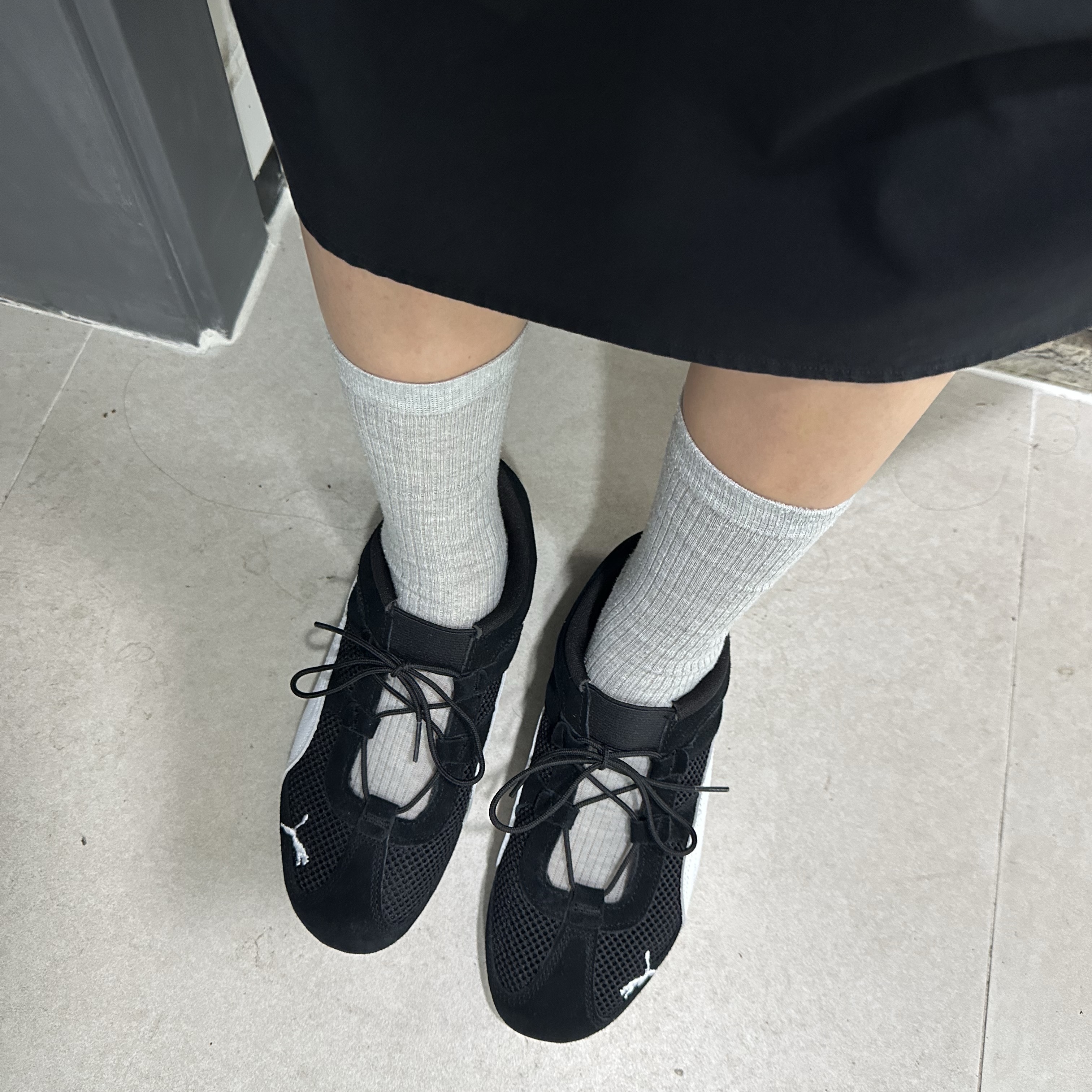 (W) Puma Speedcat Go Puma Black Puma White 착용 스타일