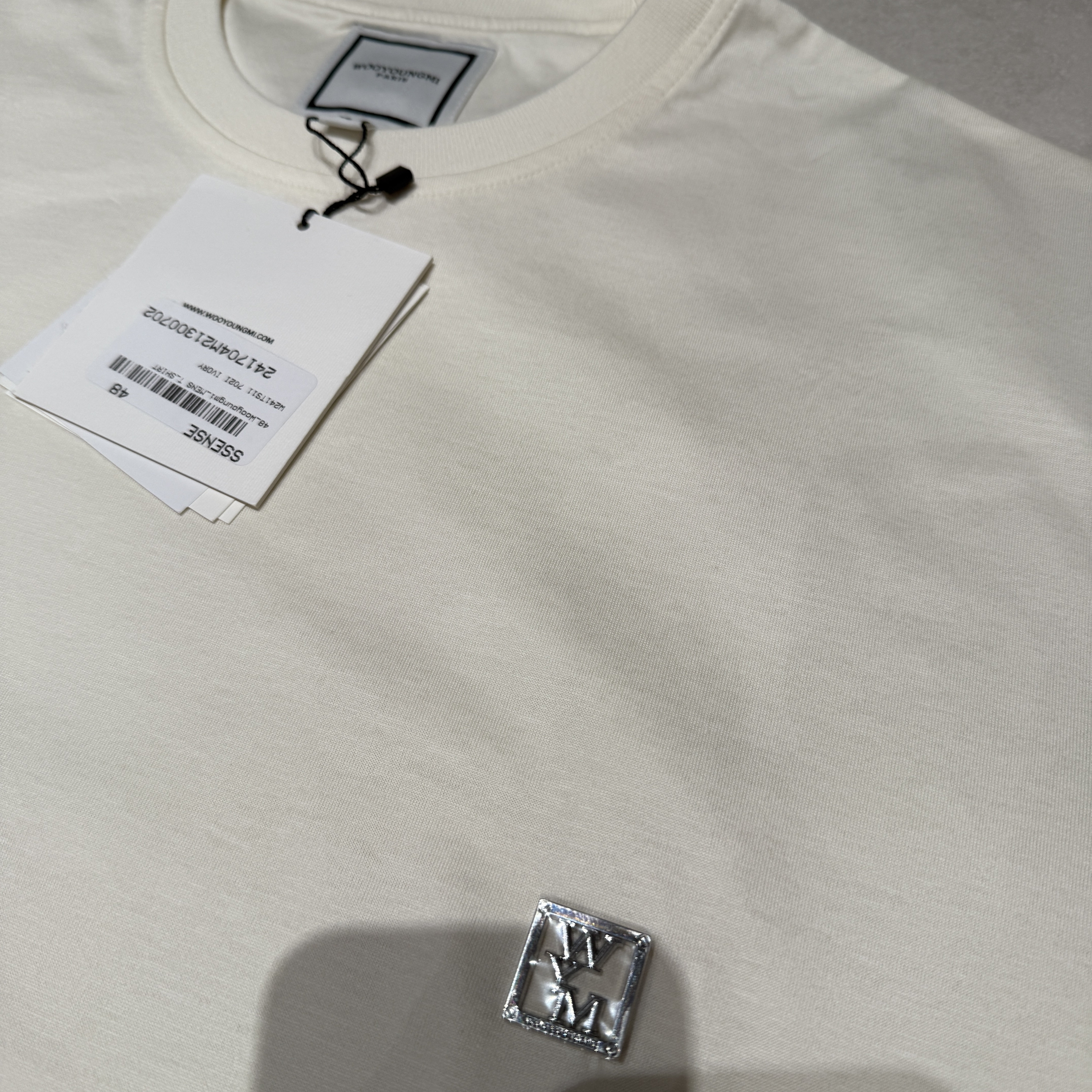 Wooyoungmi String T-Shirt Ivory - 24SS 착용 스타일 - 2