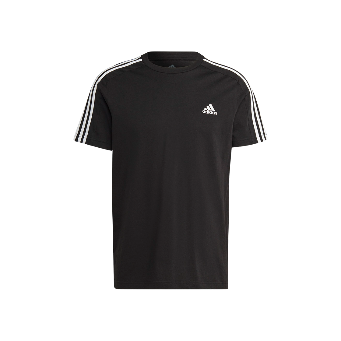 IC9334 Adidas Essentials Single Jersey 3S T-Shirt Black White - KR Sizing
