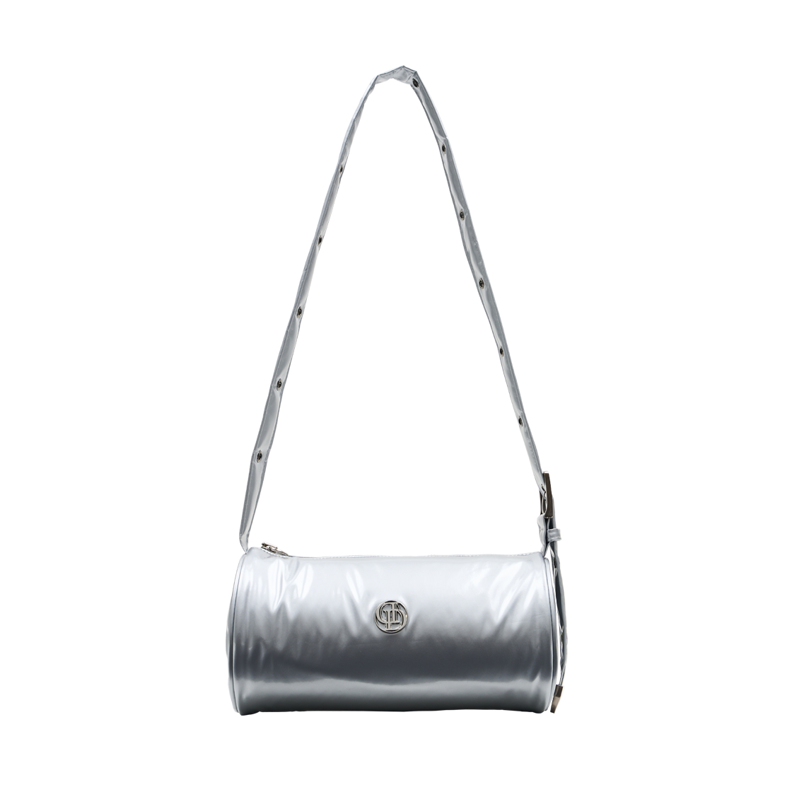 돈애스크마이플랜 배럴 백 - 글로시 실버(Don't Ask My Plan 2way Belted Strap Barrel Bag Small Glossy - Silver) - 2