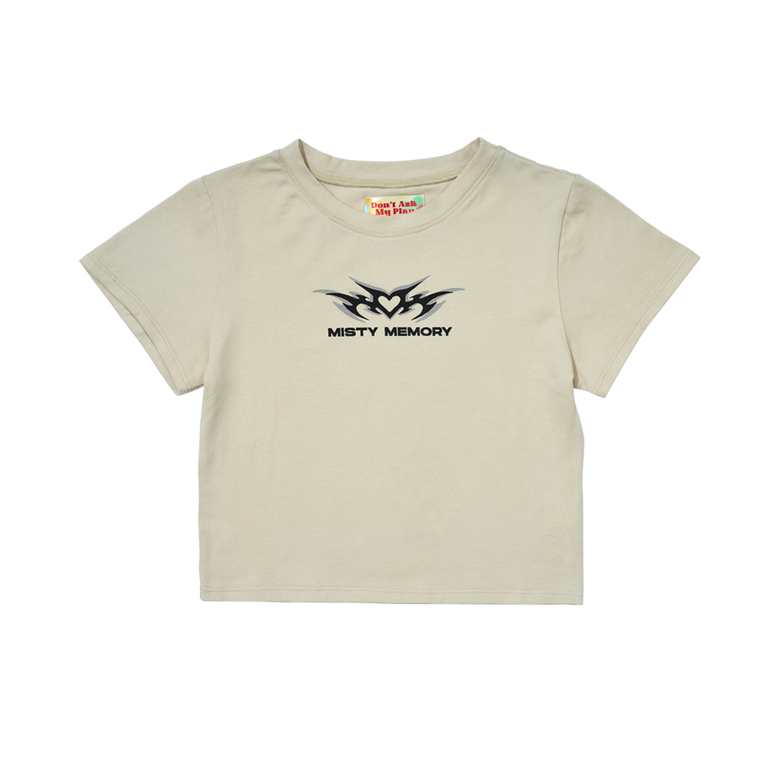 돈애스크마이플랜 미스티 메모리 로고 크롭탑 베이지(Don't Ask My Plan Misty Memory Logo Crop Top - Beige) - 1