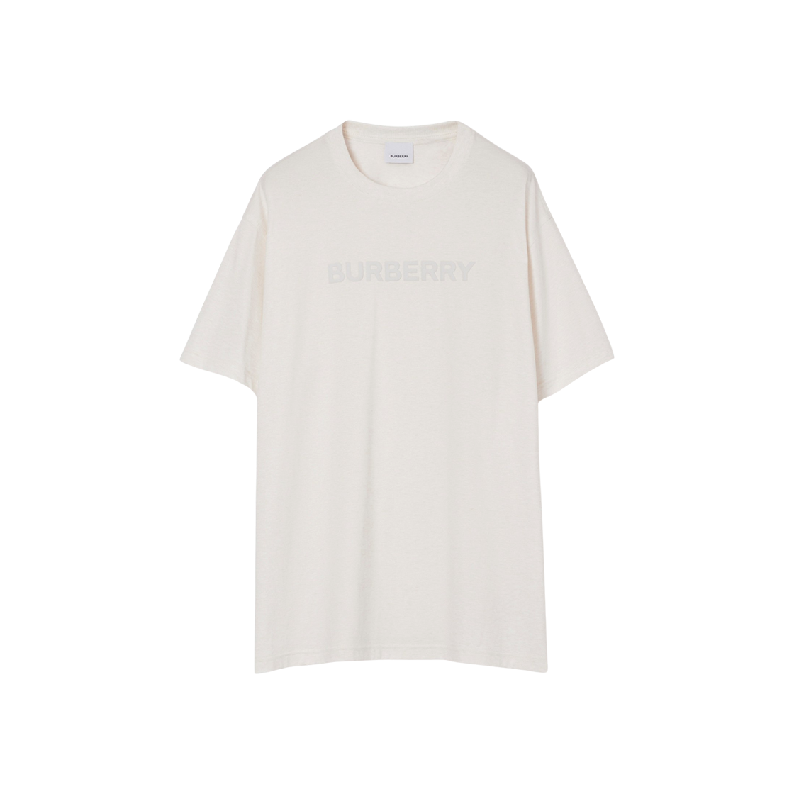 8068709 Burberry Logo Print Cotton Jersey T-Shirt Oatmeal Melange