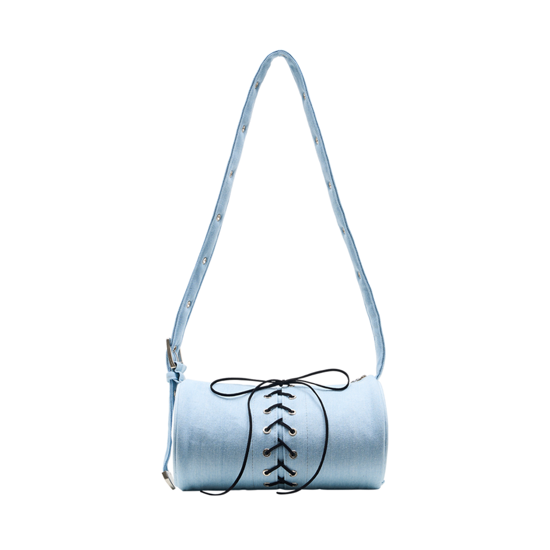 돈애스크마이플랜 배럴 백 - 라이트 워시 데님(Don't Ask My Plan 2way Belted Strap Barrel Bag Small - Light Wash Denim)