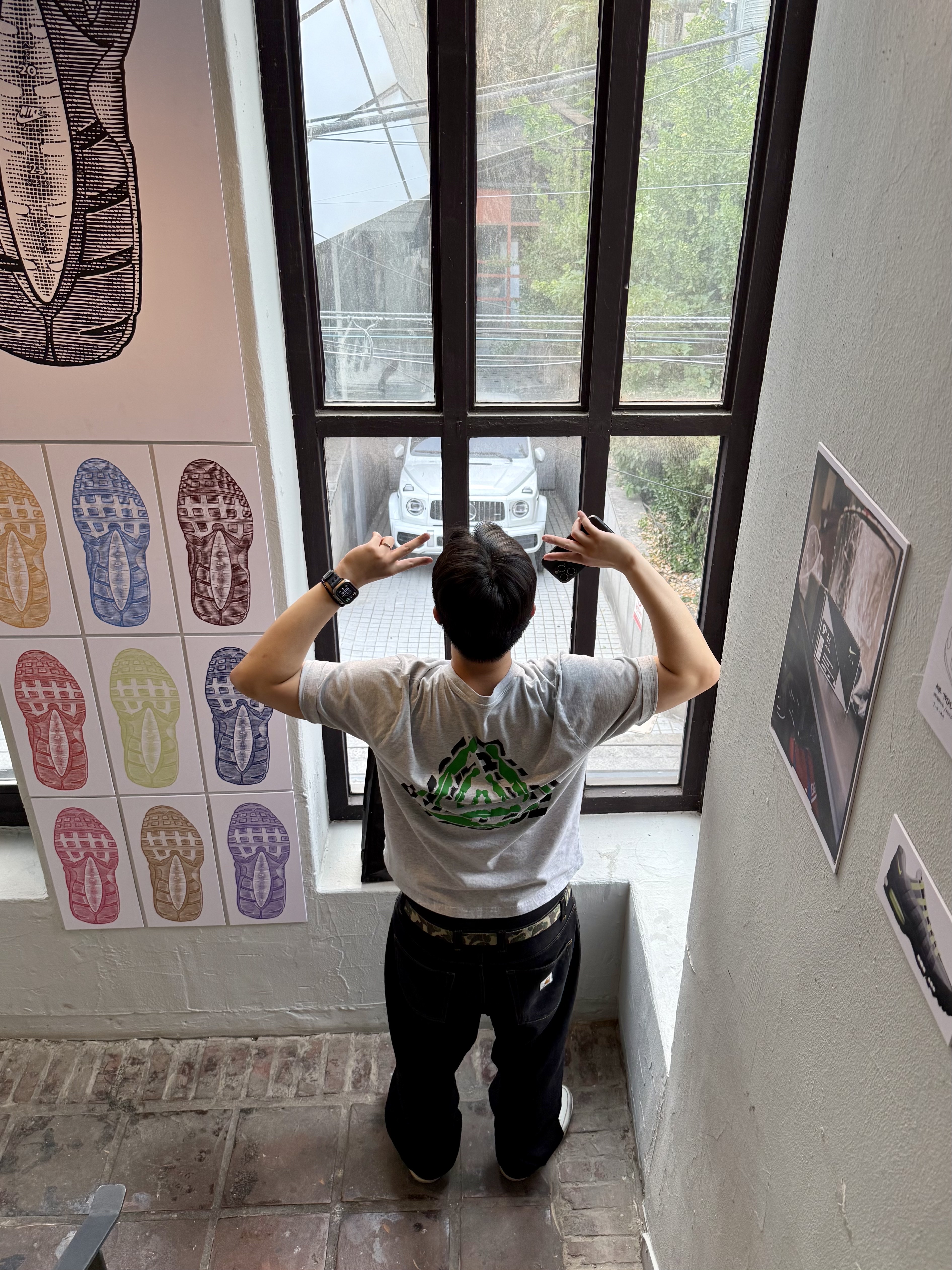 Palace P3 Lean T-Shirt Grey Marl - 25SS, Jordan 3 Retro Seoul 2.0 착용 스타일 - 2
