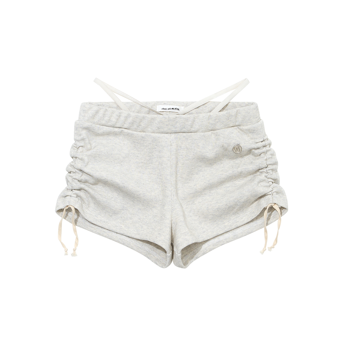 DBSP2405OTM Don't Ask My Plan Shirring String Microshorts - Oatmel