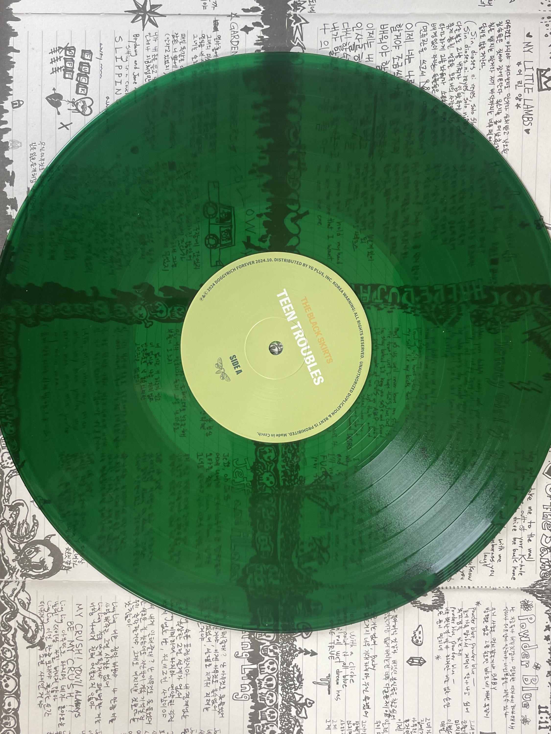 The Black Skirts 3rd Album Part 3 Teen Troubles Emerald Green Transparent (2Lp) 착용 스타일