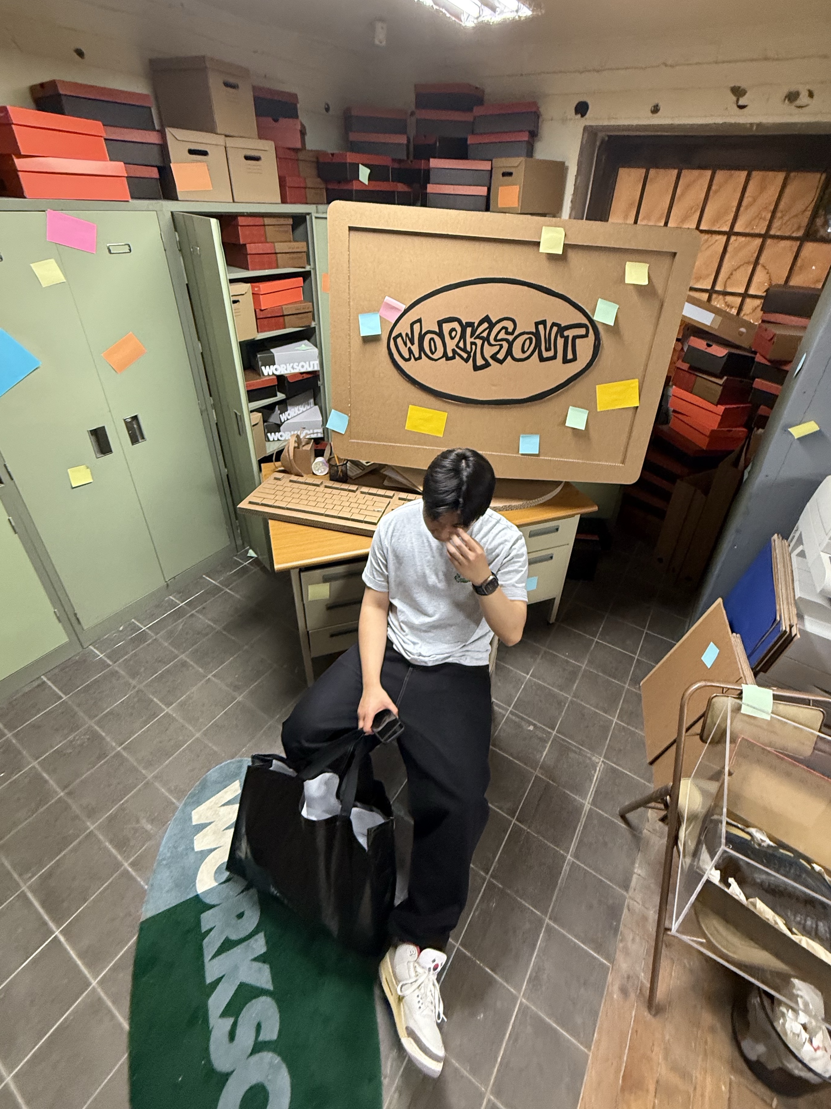 Palace P3 Lean T-Shirt Grey Marl - 25SS, Jordan 3 Retro Seoul 2.0 착용 스타일 - 1