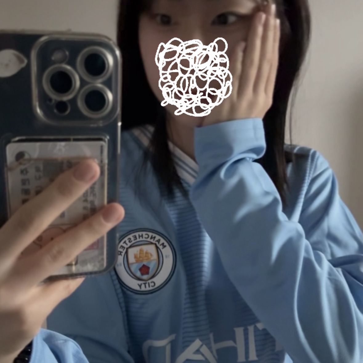 Puma Manchester City 2023/24 Home LS Jersey Team Light Blue (Non Marking Ver.) 착용 스타일 - 1