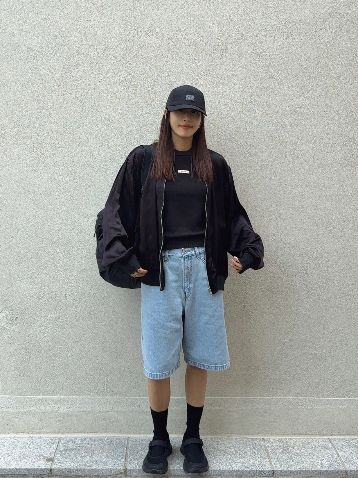 Supreme x Marithe Francois Girbaud Sport Camp Cap Black - 25SS, CDG '84-85 Staff Blouson Black 착용 스타일 - 4