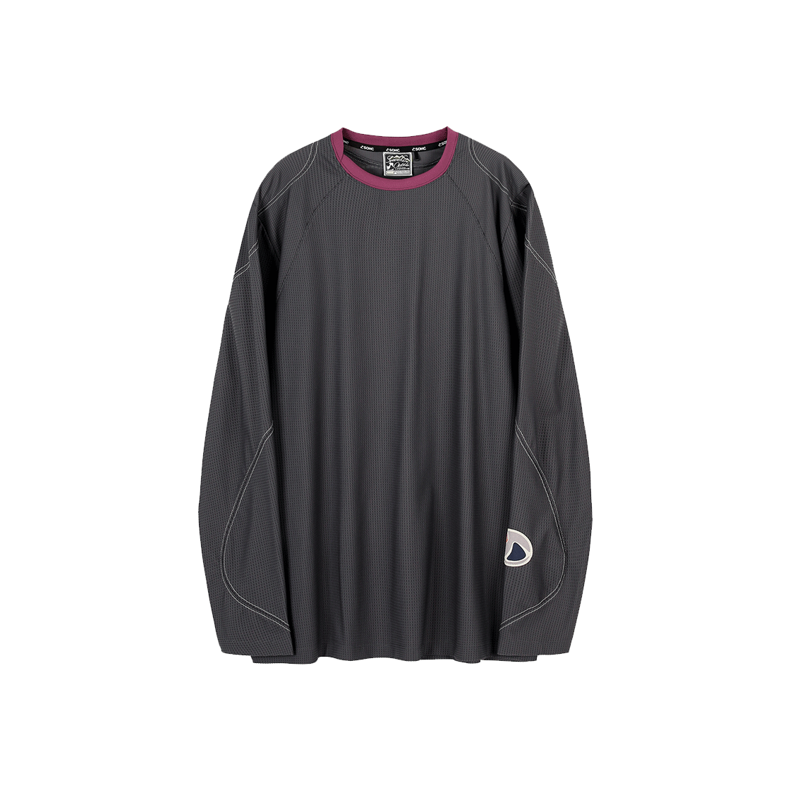 11UST108C4 SOHC Waffle Texture Running L/SL_11UST108 Charcoal