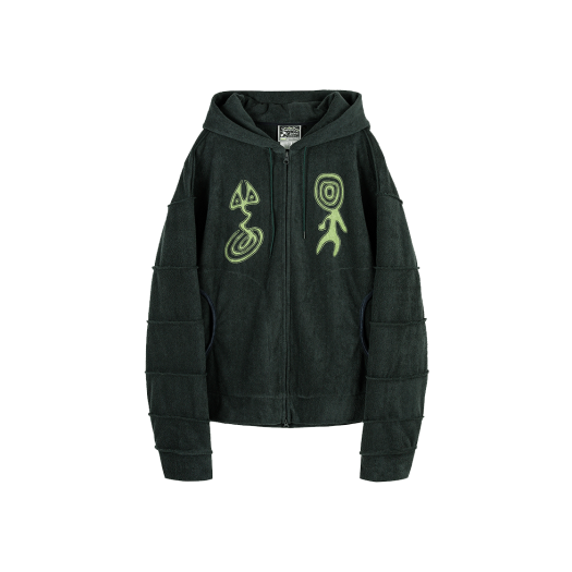 11USJ10153 SOHC Segmented Sleeve Towel Logo Hoodie_11USJ101 D/Green