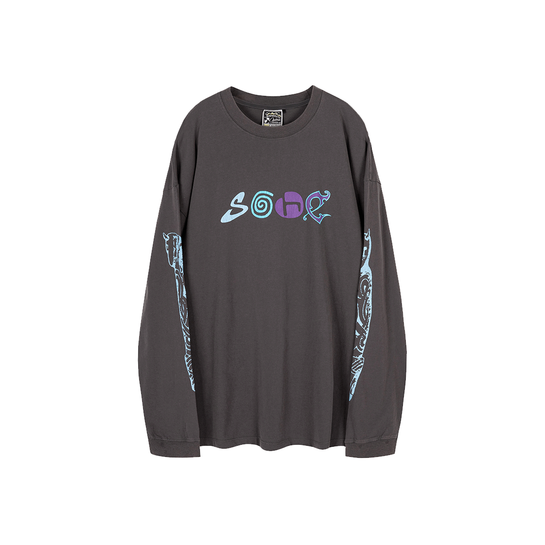 11UST107C4 SOHC S.O.H.C Ethnic Tribal Ornament L/SL_11UST107 Charcoal
