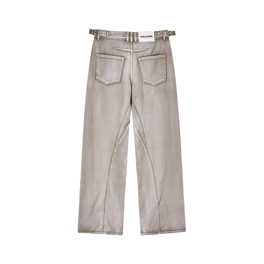 WB214 Haleine Twisted Regular Sprayed Jeans Cream Beige - #2