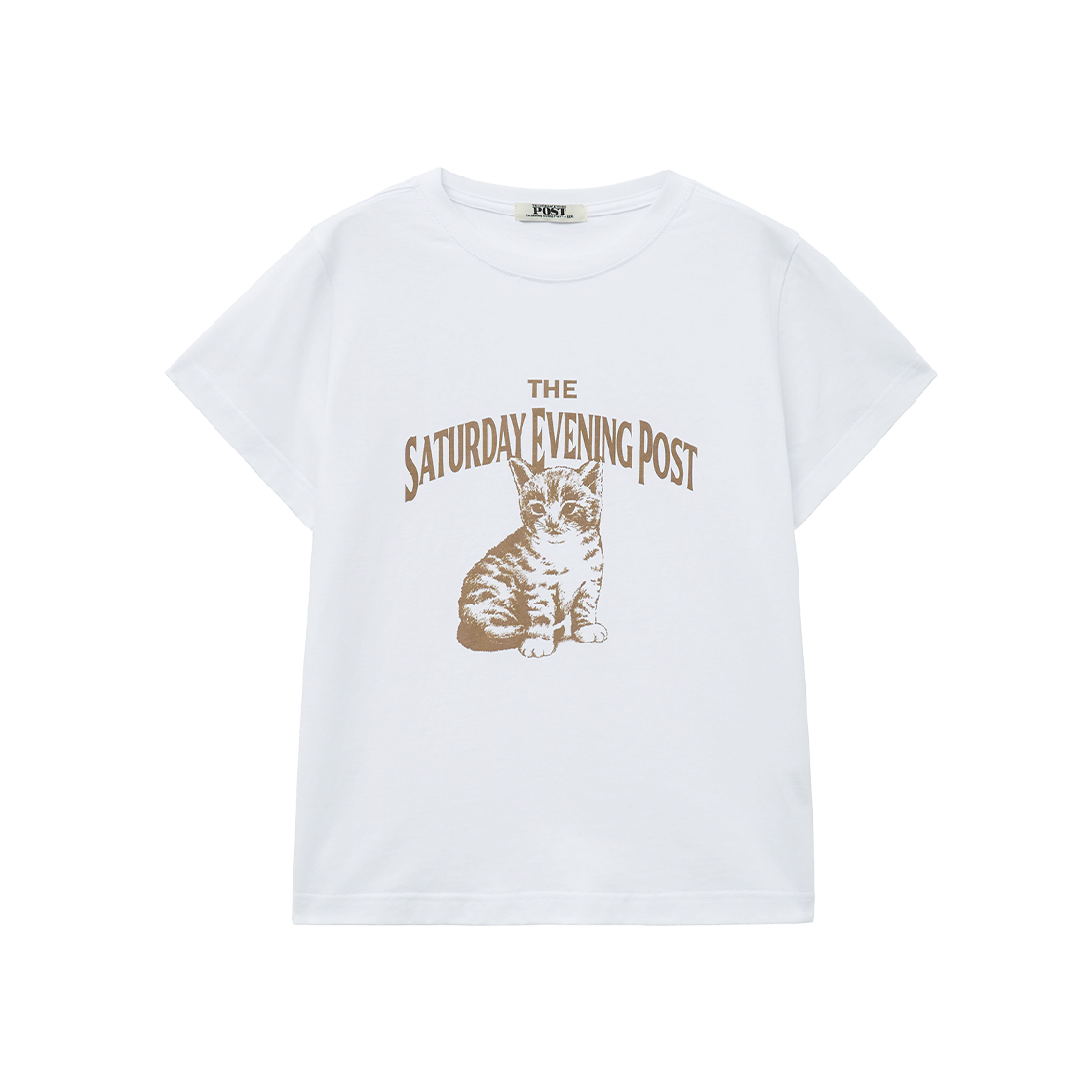 더 새터데이 이브닝 포스트 포스트 키튼 티셔츠 브라운(The Saturday Evening Post Kitten T-Shirt_White) - 1