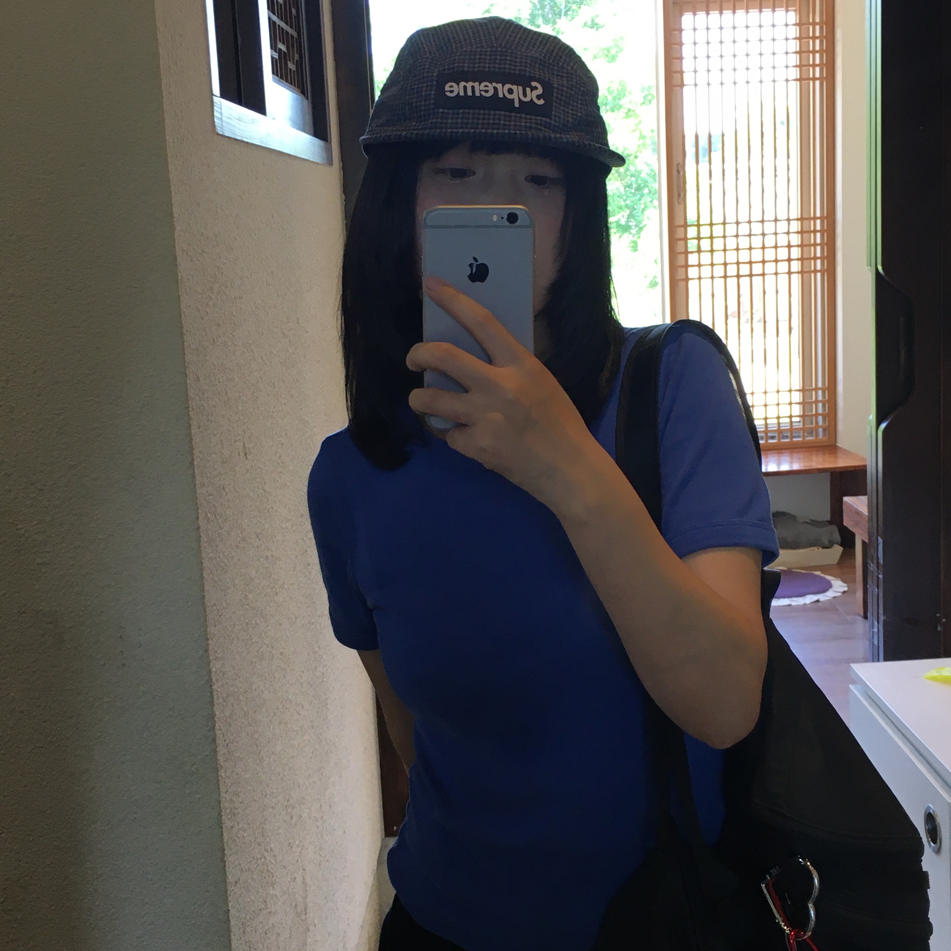 Supreme Cordura Plaid Camp Cap Black - 25SS, Human Made Heart Keyring Red 착용 스타일 - 1