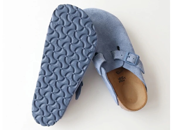 Birkenstock Boston BS Suede Leather Elemental Blue - Regular 착용 스타일 - 2