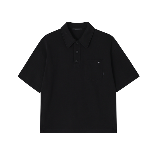 SH3TS824BK Songzio Zzero Waffle Pique Collar T Shirt Black