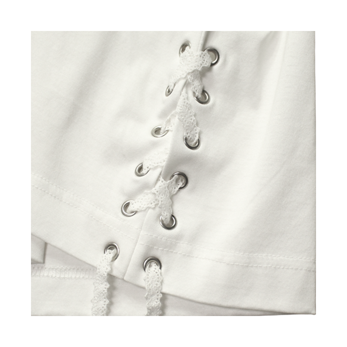 산시 산시 쉘로고 레이스 티셔츠 화이트(SANSI Shell Logo Lace T-Shirts White) - 2