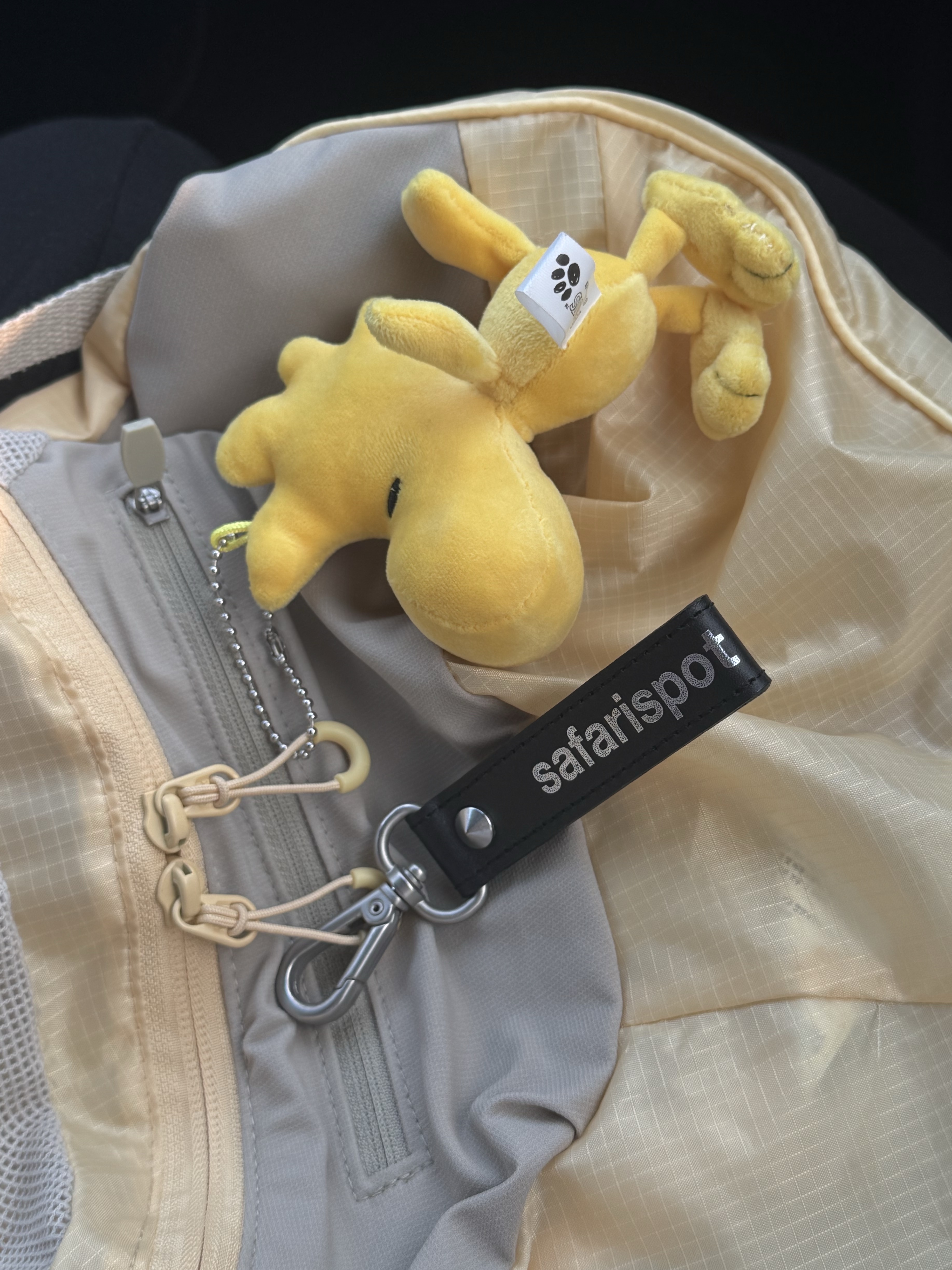 Mischief Lightweight Zip Around Backpack Yellow 착용 스타일