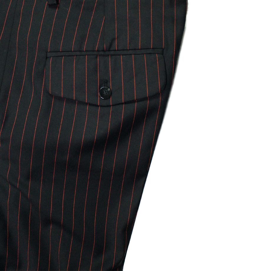 산시 와이드 레그 버뮤다 쇼츠 레드 핀스트라이프(SANSI Wide Leg Bermuda Shorts Red Pinstripes) - 3