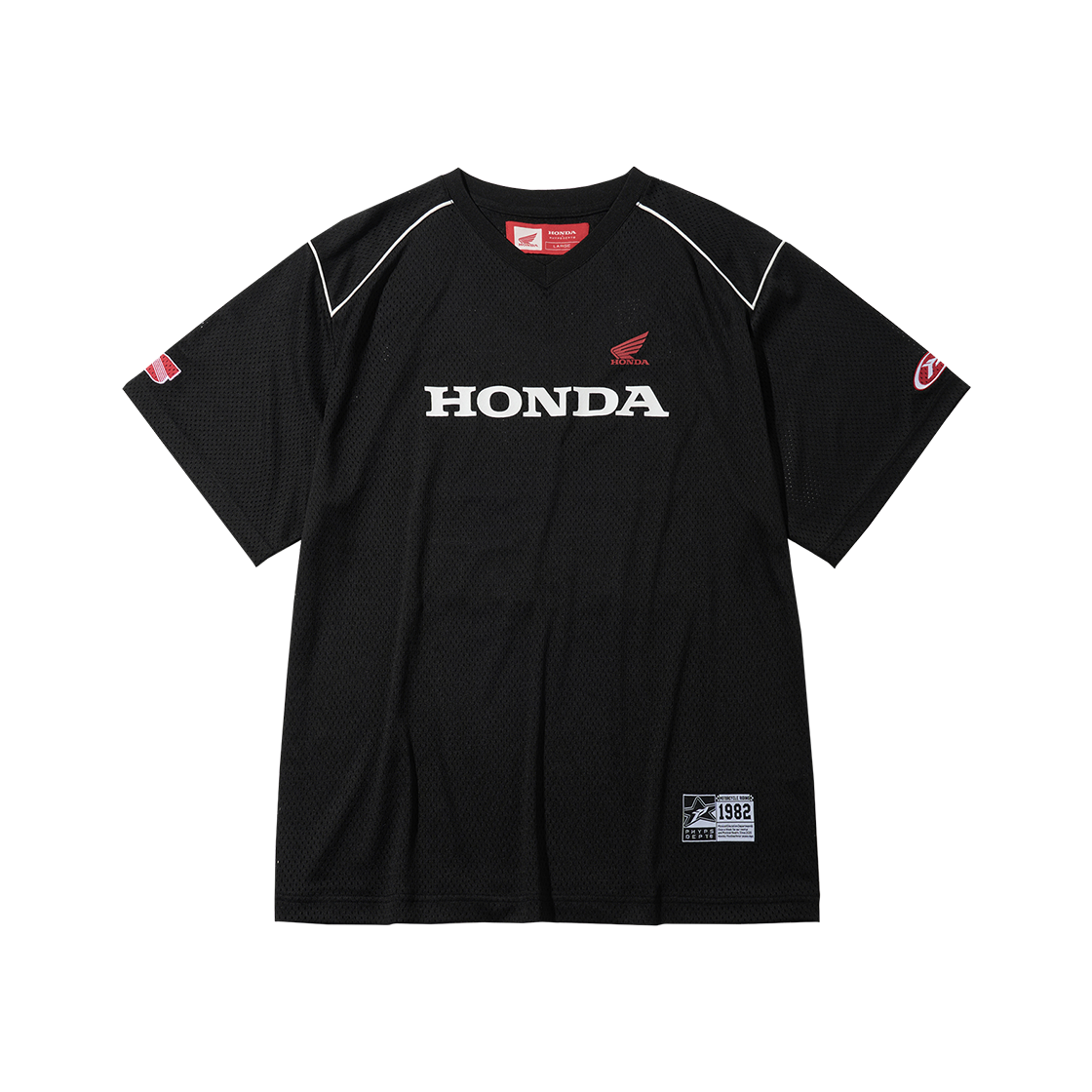 혼다 모터사이클 파이핑 메쉬 숏슬리브 블랙(Honda Motorcycle Piping Mesh Short Sleeve Black)