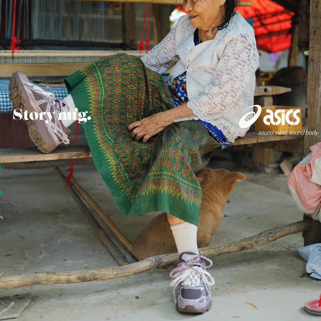 Asics x Story mfg. Gel-Venture 6 Reddish Brown 착용 스타일 - 1
