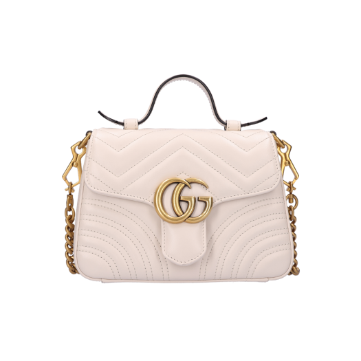 ITCNAJKILRTM GUCCI GG Marmont Shoulder Bag Leather White