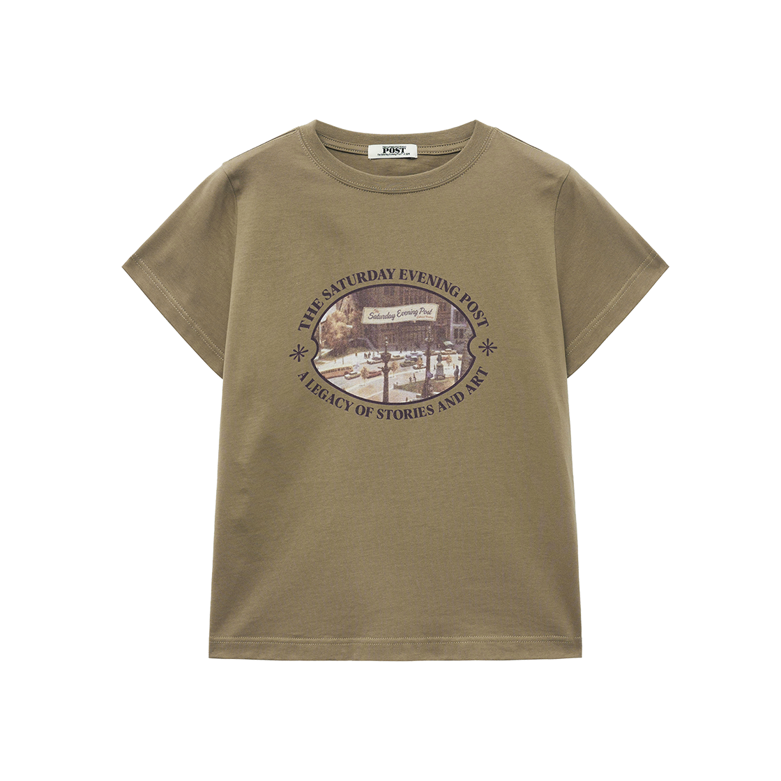 더 새터데이 이브닝 포스트 포스트 오발 뷰 티셔츠 브라운(The Saturday Evening Post Oval View T-Shirt_Brown) - 1