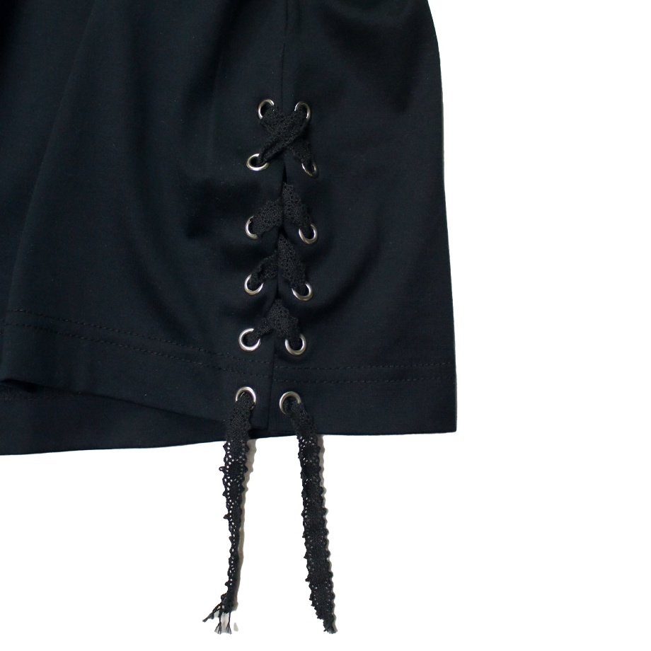 산시 산시 쉘로고 레이스 크롭 티셔츠 블랙(SANSI Shell Logo Lace Crop T-Shirts Black) - 2