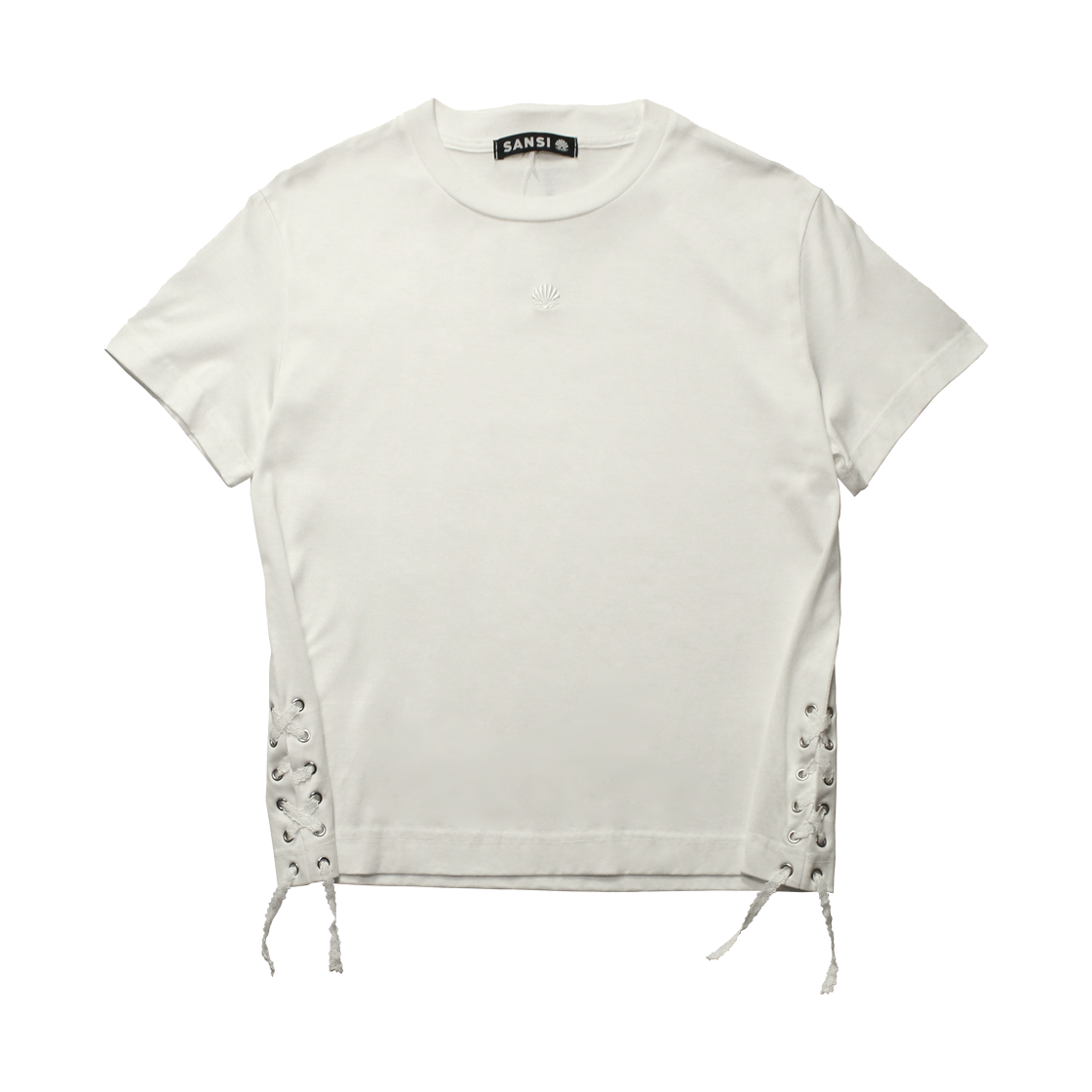 산시 산시 쉘로고 레이스 티셔츠 화이트(SANSI Shell Logo Lace T-Shirts White)