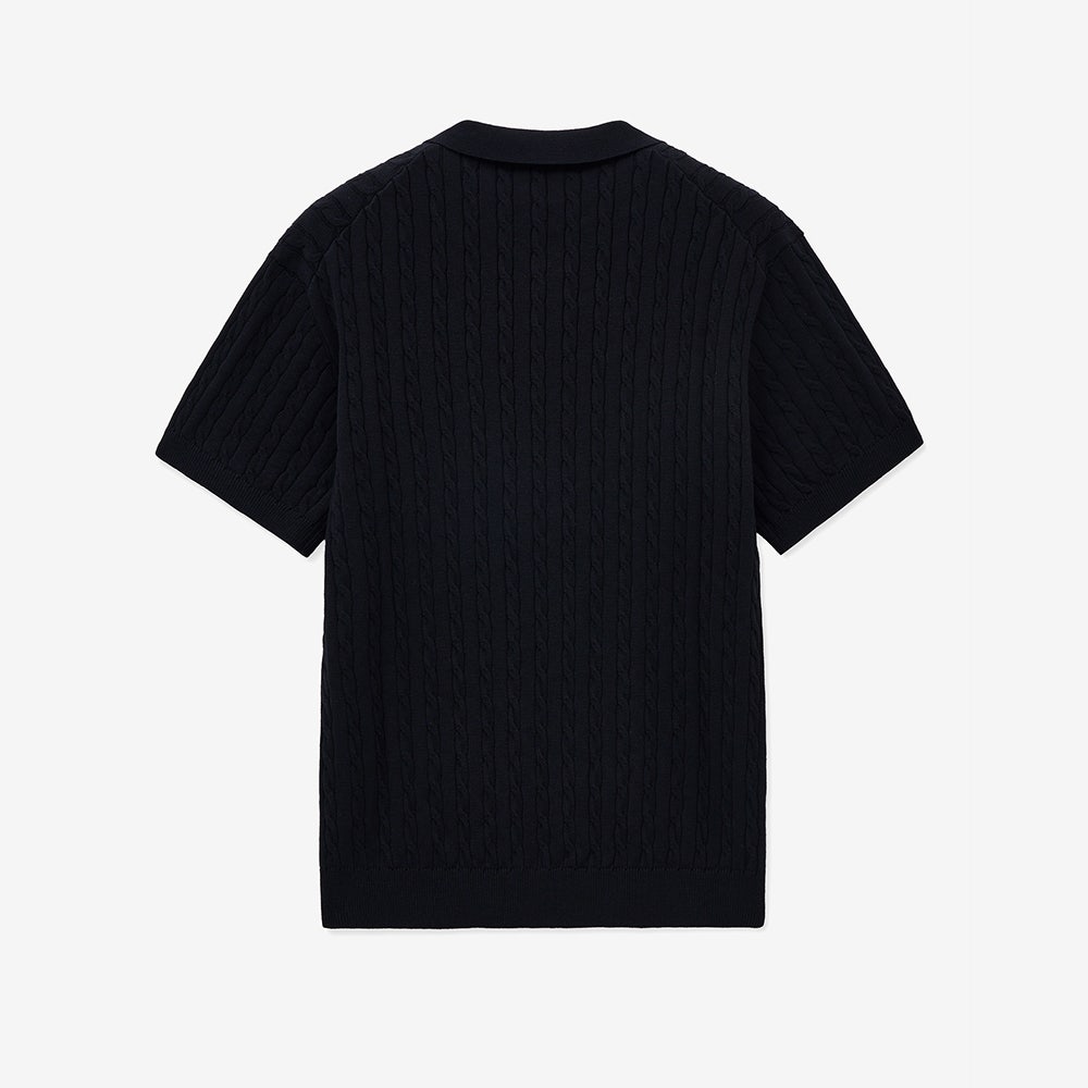 TNSW5E206N2 TNGT Cable Polo Knit Top Navy - #2