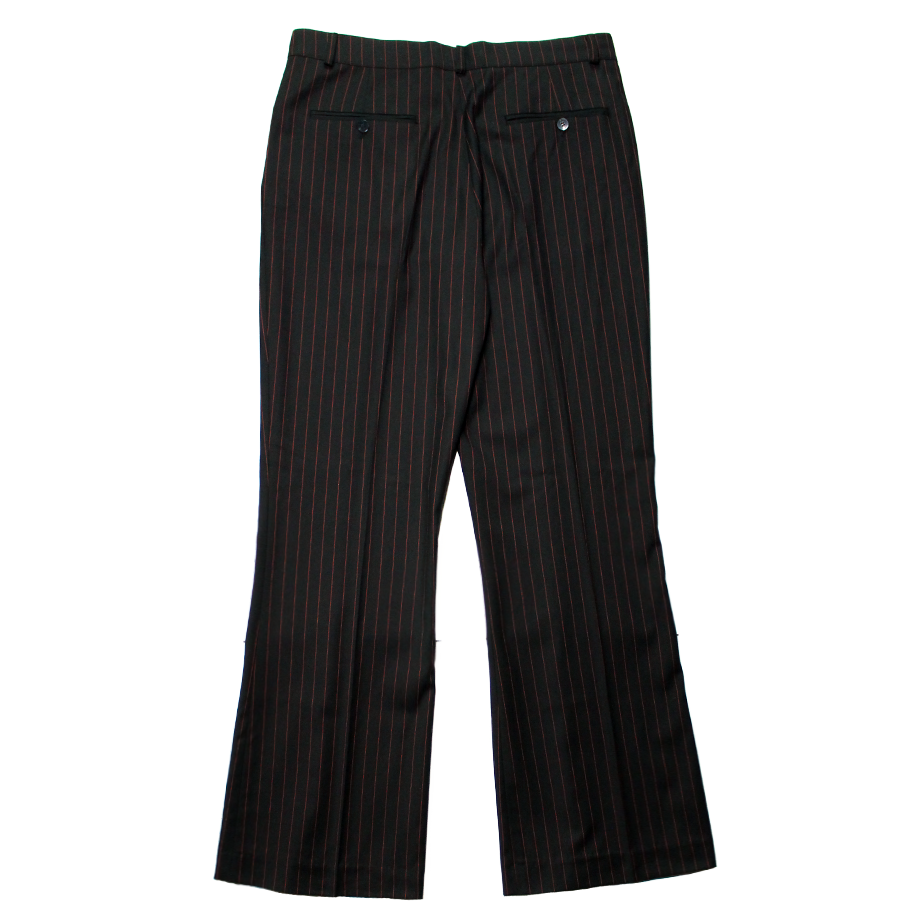 산시 맨즈 세미 플레어 트라우저 레드 핀스트라이프(SANSI Men's Semi Flare Trousers Red Pinstripes) - 2