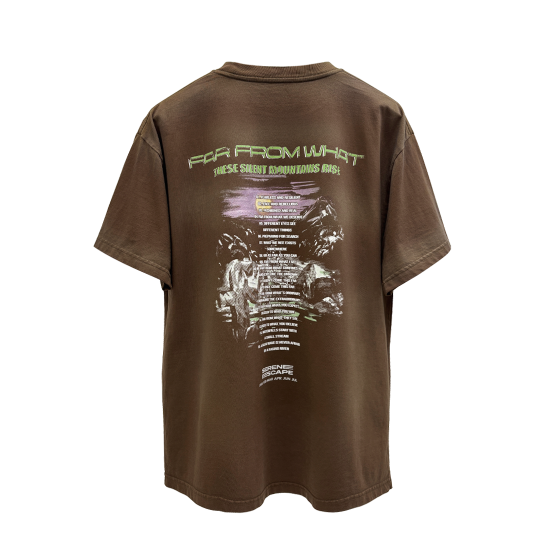 25028-1111-011-BR [더블적립]Farfromwhat Far Washed Midnight T-Shirts_Brown - 대표 이미지 #1